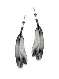 Silver Pewter Eagle Feather Earrings Bill Helin