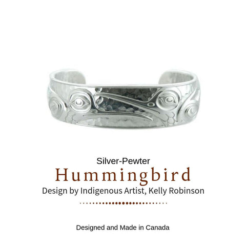 Silver-Pewter Hummingbird Bracelet (6.5") Kelly Robinson