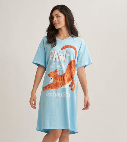 Women's Sleepshirt: Paw-sitively exhausted