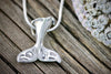 Image of Silver Pewter Raven Whale Tail Pendant Bill Helin